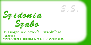szidonia szabo business card